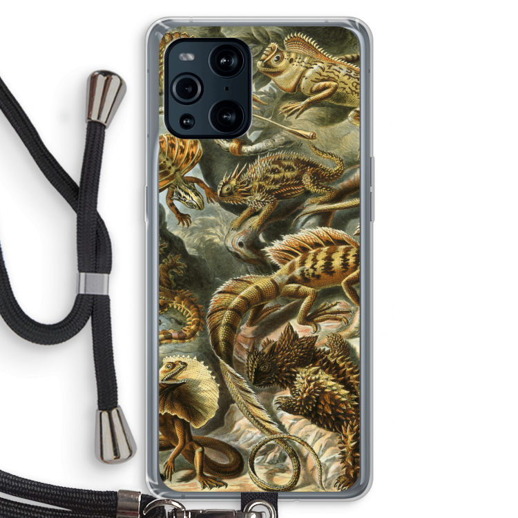 Haeckel Lacertilia: Oppo Find X3 Pro Transparant Hoesje met koord