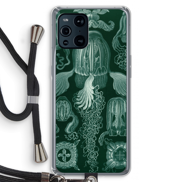 Haeckel Cubomedusae: Oppo Find X3 Pro Transparant Hoesje met koord