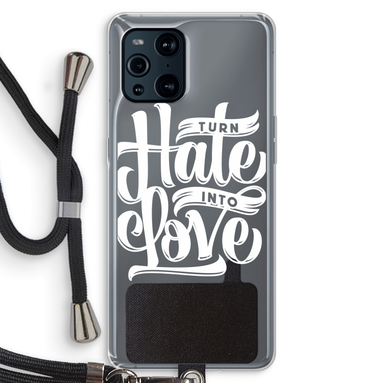 Turn hate into love: Oppo Find X3 Pro Transparant Hoesje met koord