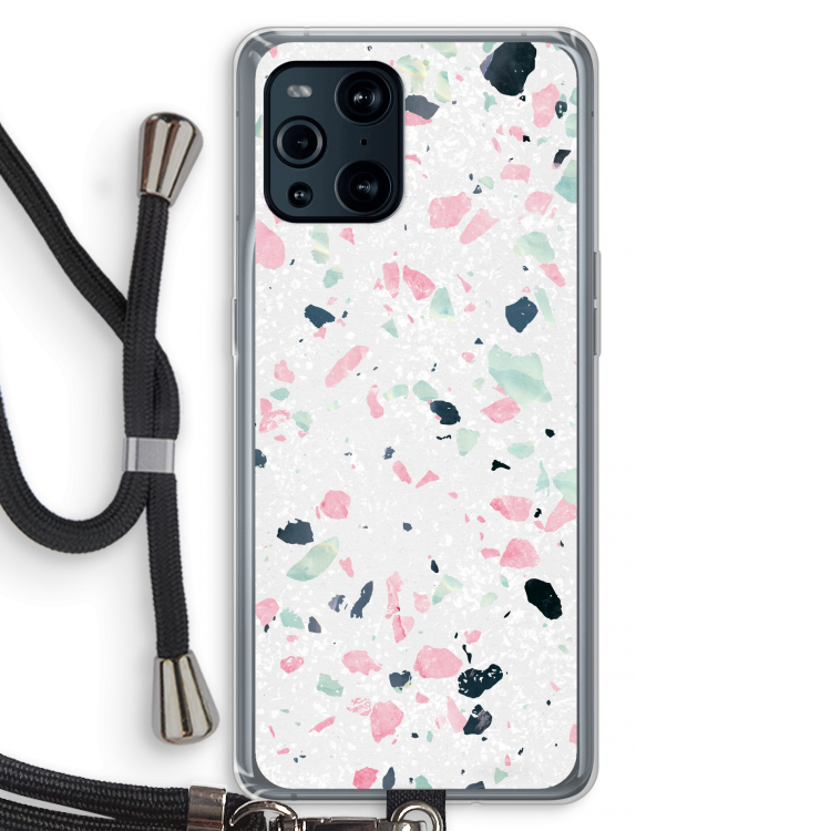 Terrazzo N°3: Oppo Find X3 Pro Transparant Hoesje met koord