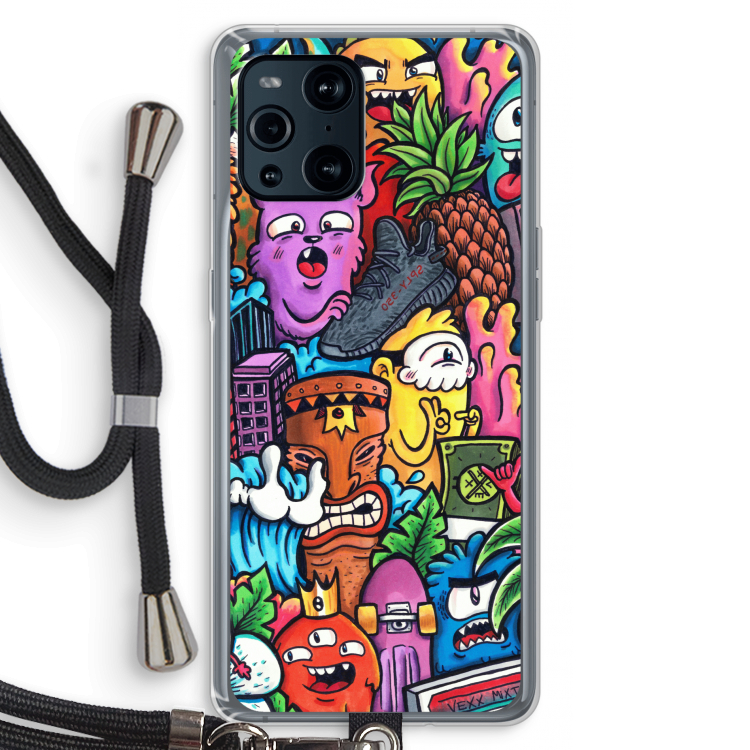 Vexx Mixtape: Oppo Find X3 Pro Transparant Hoesje met koord