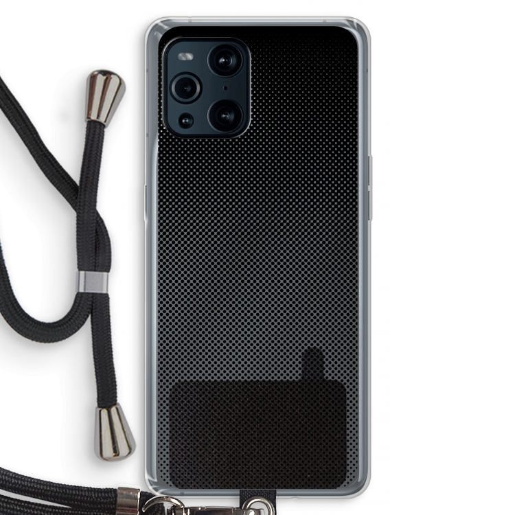 Musketon Halftone: Oppo Find X3 Pro Transparant Hoesje met koord