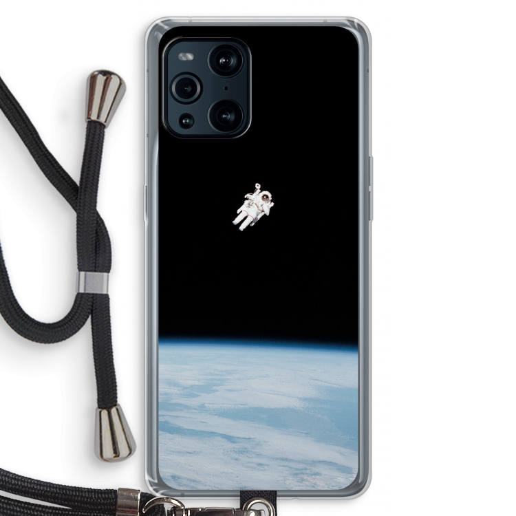 Alone in Space: Oppo Find X3 Pro Transparant Hoesje met koord