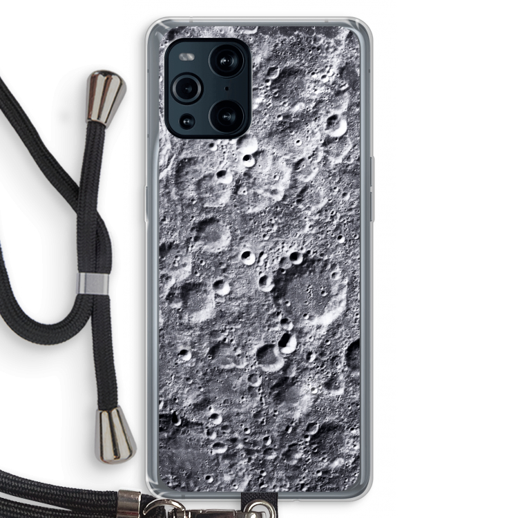 Maanlandschap: Oppo Find X3 Pro Transparant Hoesje met koord