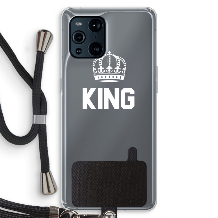 King zwart: Oppo Find X3 Pro Transparant Hoesje met koord