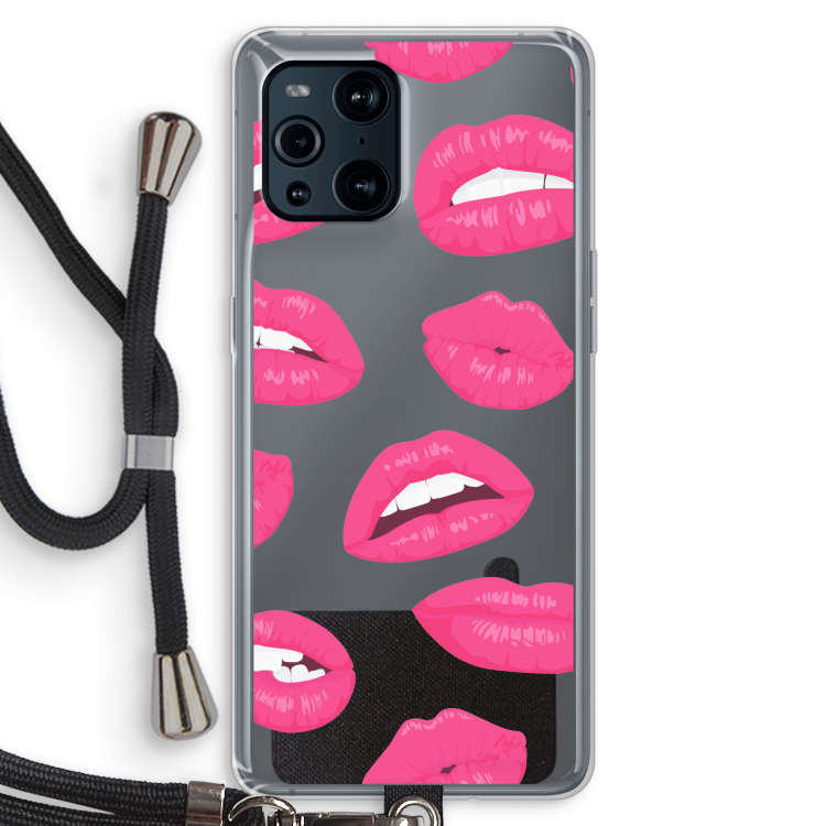 Bite my lip: Oppo Find X3 Pro Transparant Hoesje met koord
