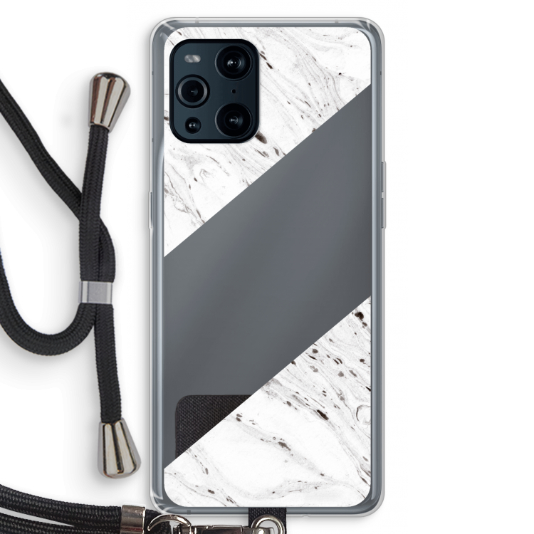 Biggest stripe: Oppo Find X3 Pro Transparant Hoesje met koord