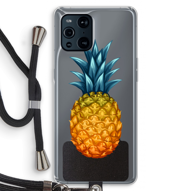 Grote ananas: Oppo Find X3 Pro Transparant Hoesje met koord