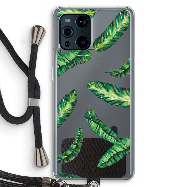 Lange bladeren: Oppo Find X3 Pro Transparant Hoesje met koord