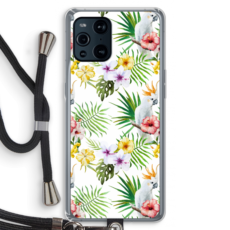 Gele kuif: Oppo Find X3 Pro Transparant Hoesje met koord
