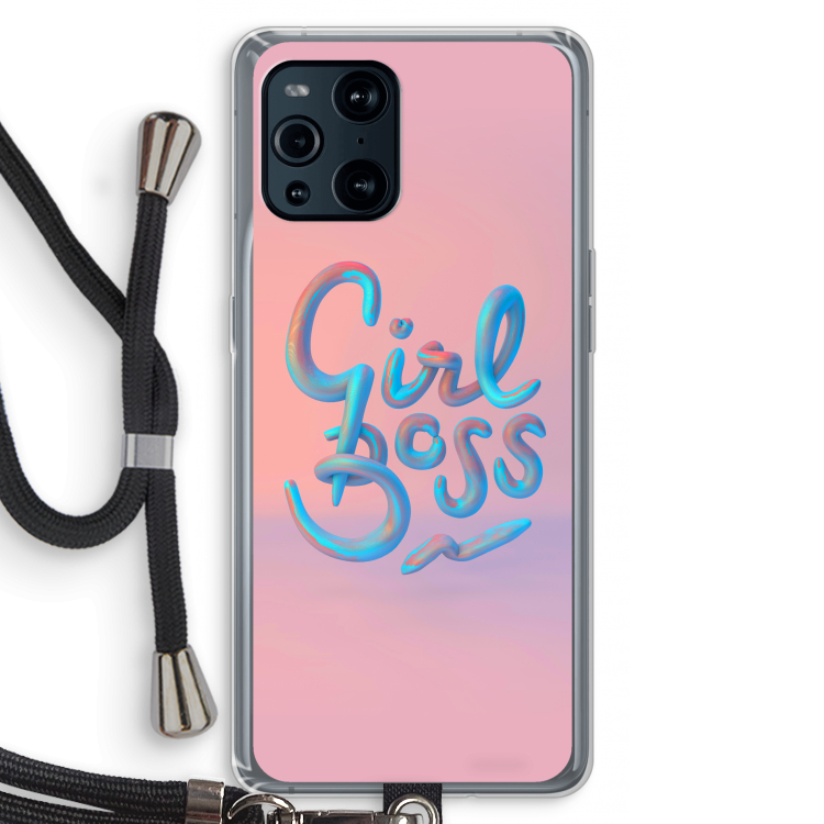 Girl boss: Oppo Find X3 Pro Transparant Hoesje met koord