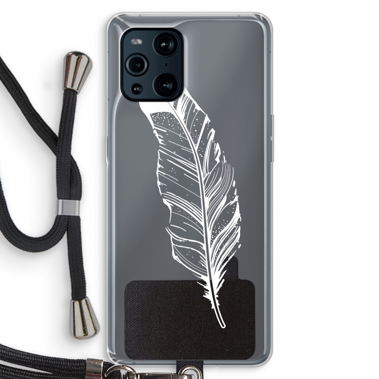 Pluim: Oppo Find X3 Pro Transparant Hoesje met koord