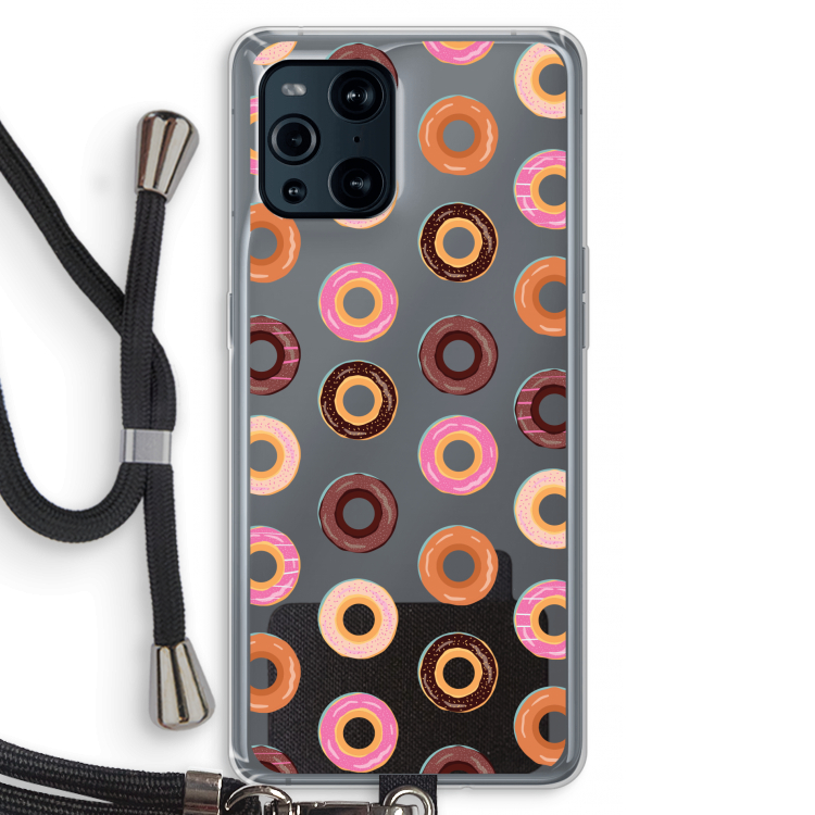 Donuts: Oppo Find X3 Pro Transparant Hoesje met koord