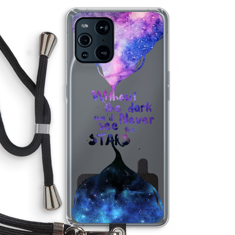 Stars quote: Oppo Find X3 Pro Transparant Hoesje met koord
