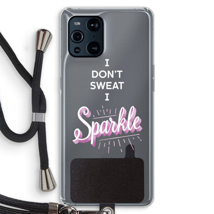 Sparkle quote: Oppo Find X3 Pro Transparant Hoesje met koord