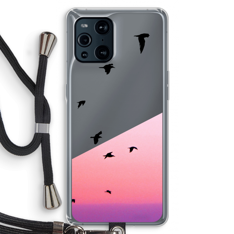 Fly away: Oppo Find X3 Pro Transparant Hoesje met koord