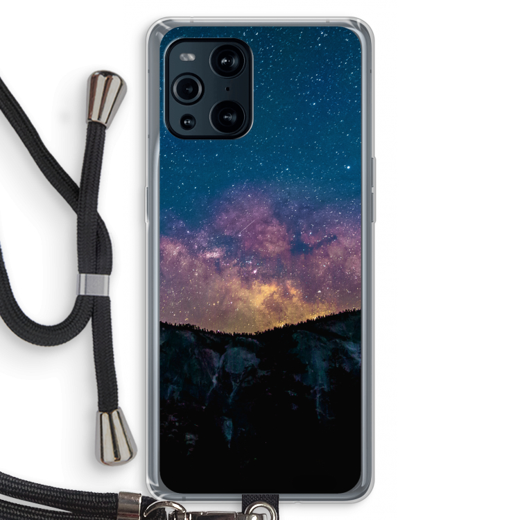 Travel to space: Oppo Find X3 Pro Transparant Hoesje met koord