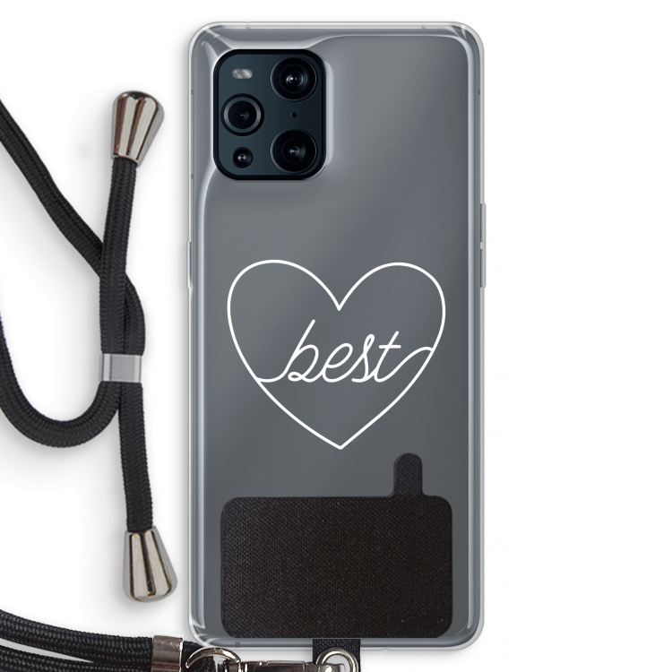 Best heart pastel: Oppo Find X3 Pro Transparant Hoesje met koord