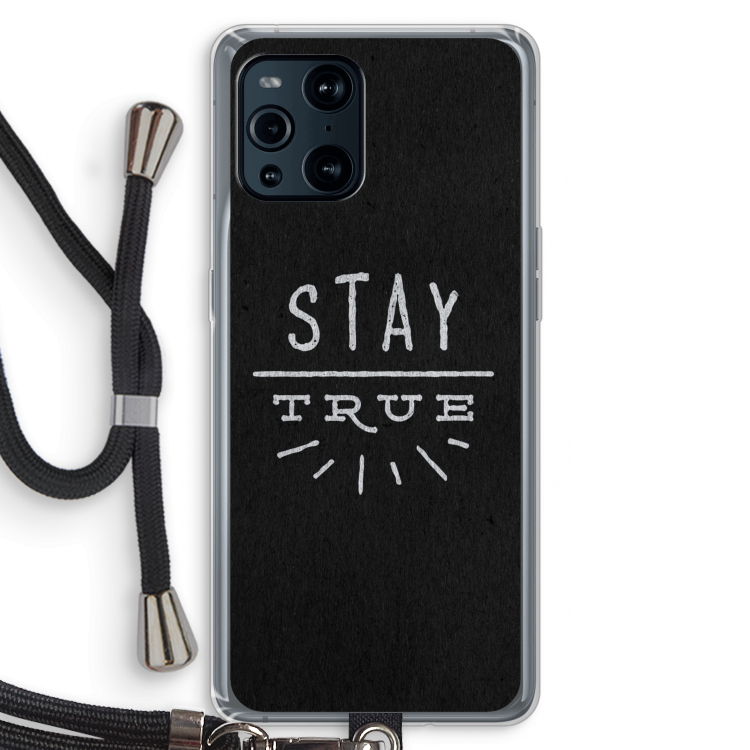 Stay true: Oppo Find X3 Pro Transparant Hoesje met koord