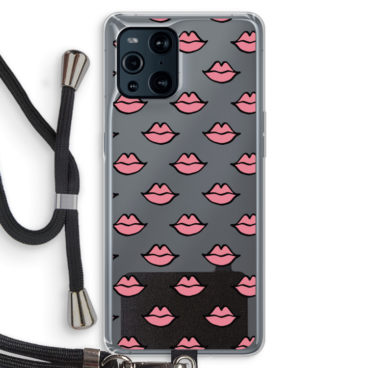 Lipjes: Oppo Find X3 Pro Transparant Hoesje met koord