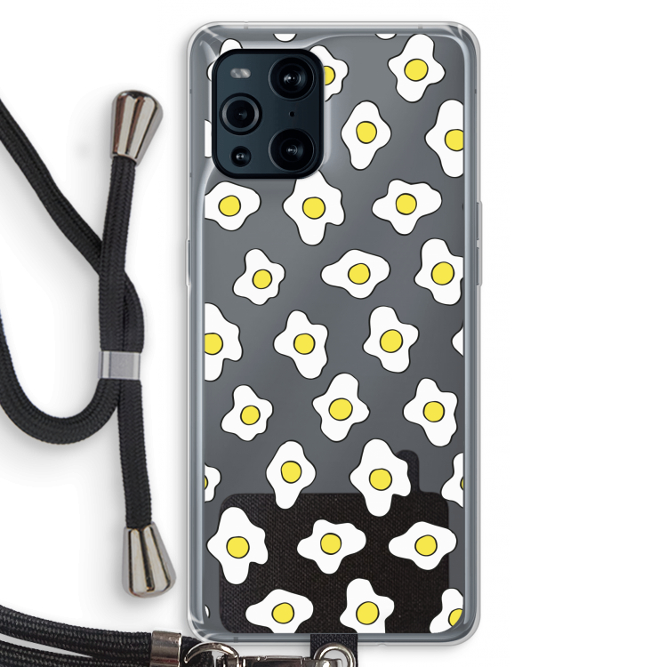 Spiegeleitjes: Oppo Find X3 Pro Transparant Hoesje met koord