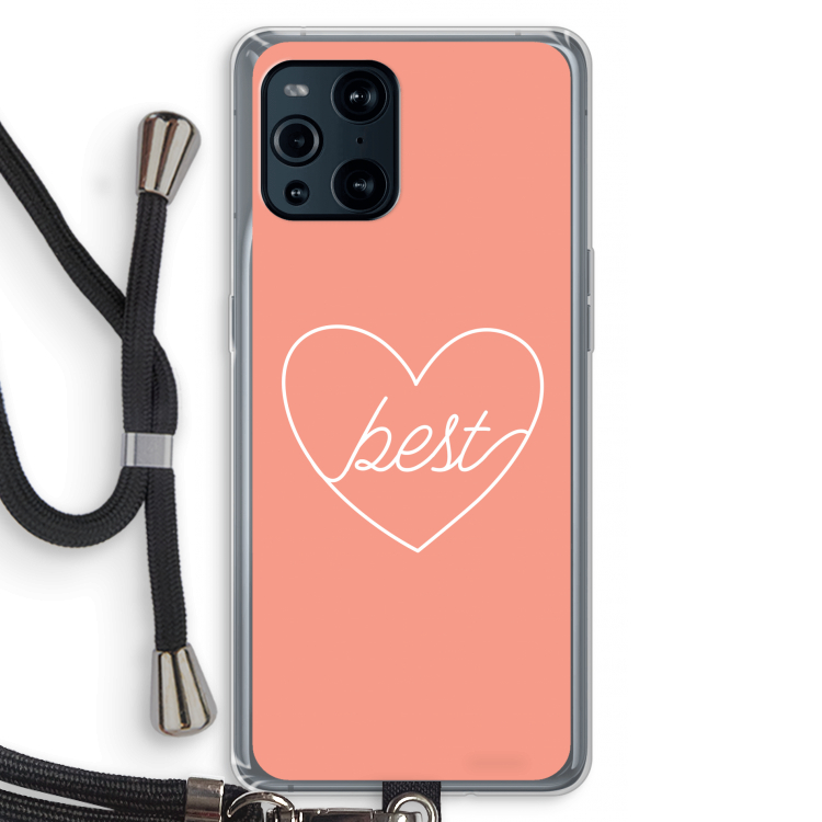 Best heart: Oppo Find X3 Pro Transparant Hoesje met koord