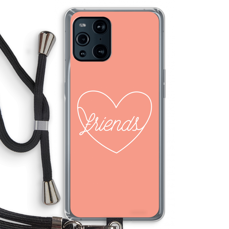 Friends heart: Oppo Find X3 Pro Transparant Hoesje met koord