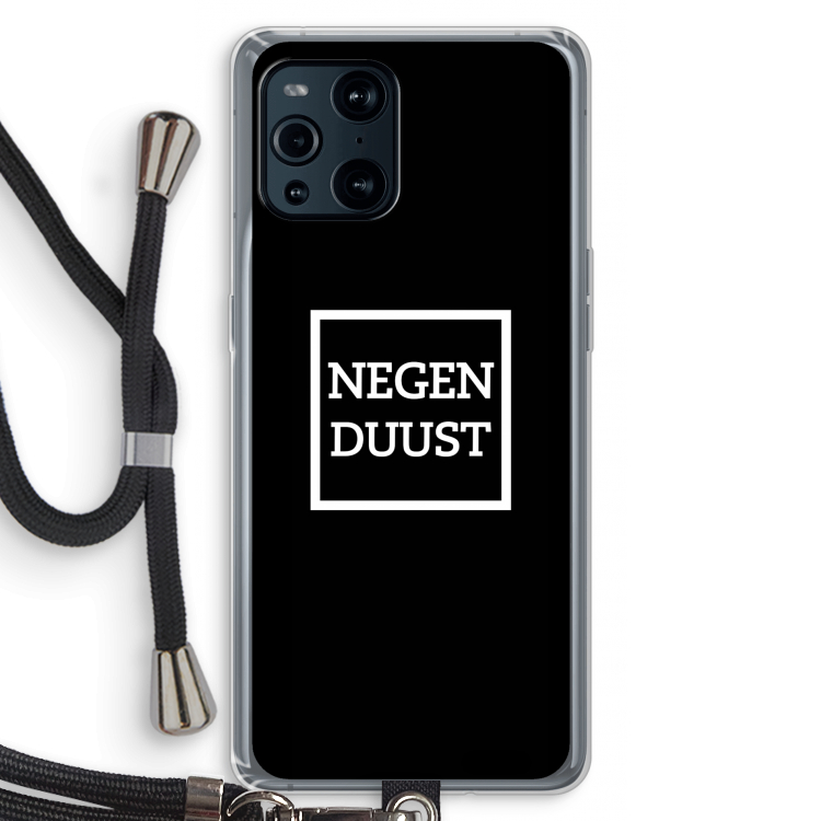 Negenduust black: Oppo Find X3 Pro Transparant Hoesje met koord