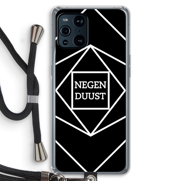 Negenduust geometrisch: Oppo Find X3 Pro Transparant Hoesje met koord