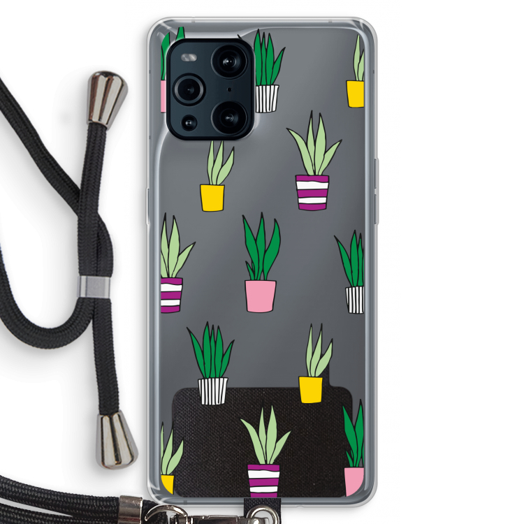 Sanseveria: Oppo Find X3 Pro Transparant Hoesje met koord