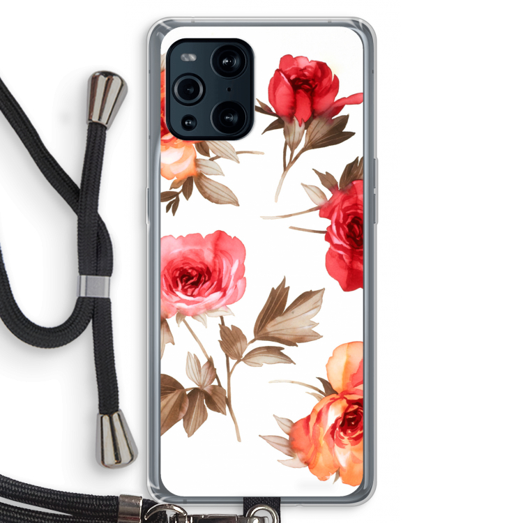 Roosjes: Oppo Find X3 Pro Transparant Hoesje met koord