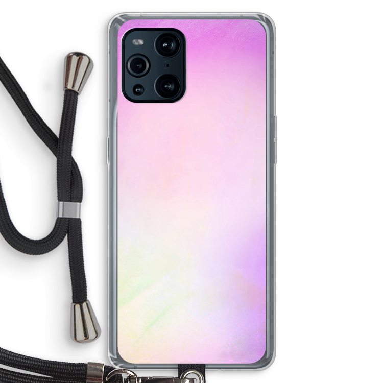 Flow mist pastel: Oppo Find X3 Pro Transparant Hoesje met koord