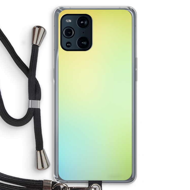 Minty mist pastel: Oppo Find X3 Pro Transparant Hoesje met koord
