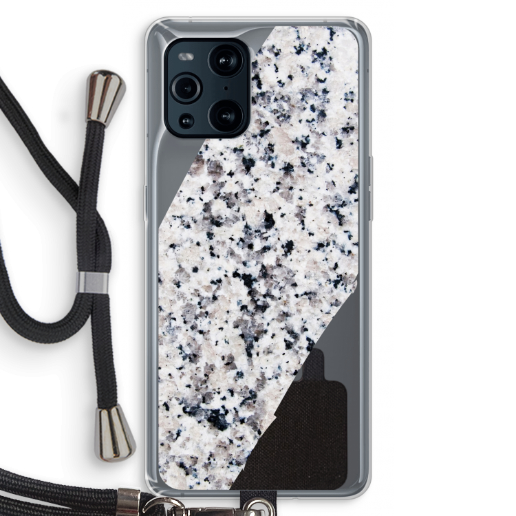 Gespikkelde marmer: Oppo Find X3 Pro Transparant Hoesje met koord