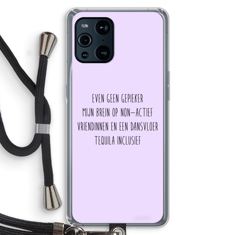 Tequila: Oppo Find X3 Pro Transparant Hoesje met koord