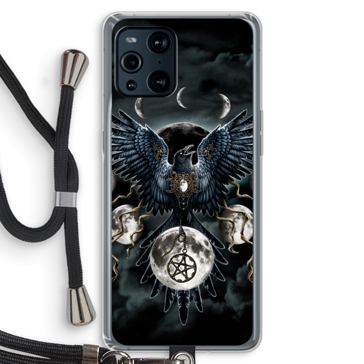 Sinister Wings: Oppo Find X3 Pro Transparant Hoesje met koord