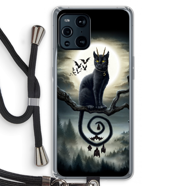 Moonlight Companions: Oppo Find X3 Pro Transparant Hoesje met koord