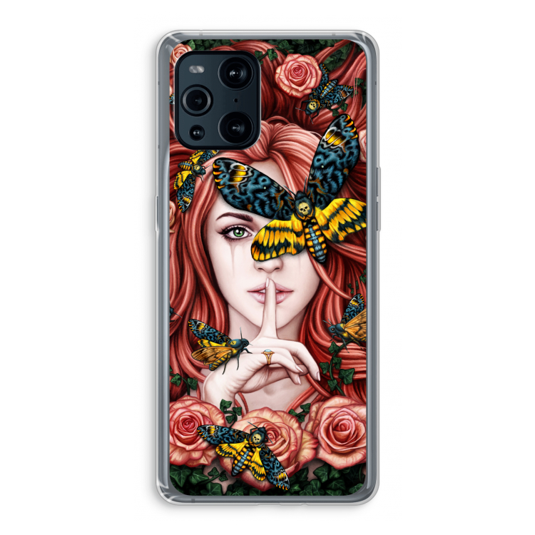 Lady Moth: Oppo Find X3 Pro Transparant Hoesje