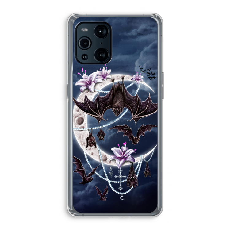 Vleermuizen Maan: Oppo Find X3 Pro Transparant Hoesje