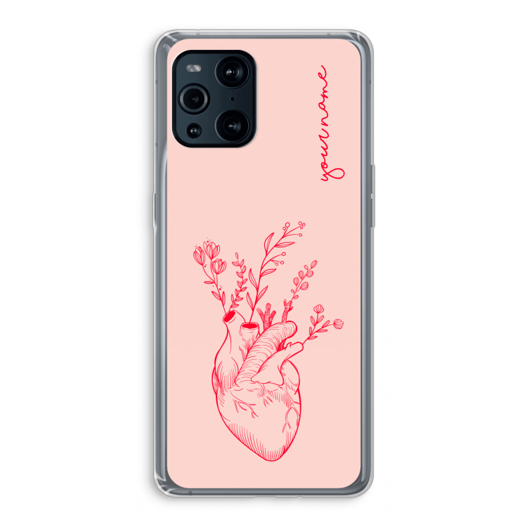 Blooming Heart: Oppo Find X3 Pro Transparant Hoesje
