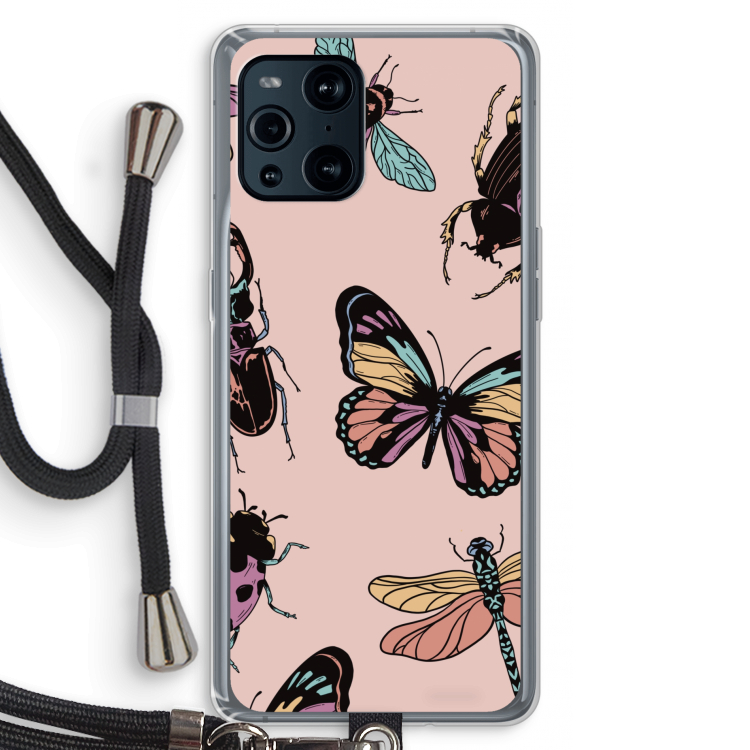 Tiny Bugs: Oppo Find X3 Pro Transparant Hoesje met koord