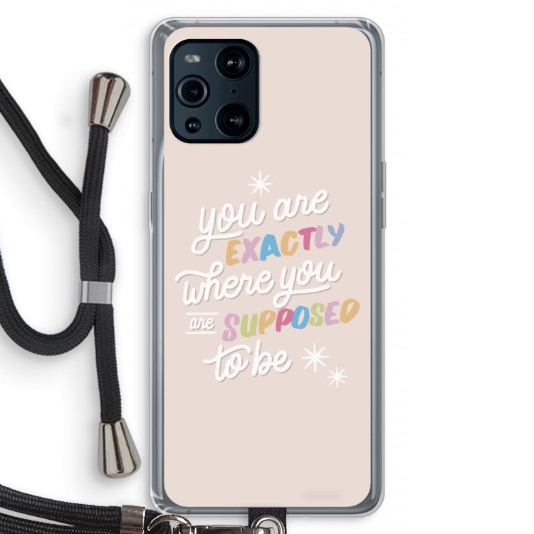 Right Place: Oppo Find X3 Pro Transparant Hoesje met koord