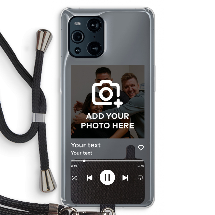 Music Player: Oppo Find X3 Pro Transparant Hoesje met koord