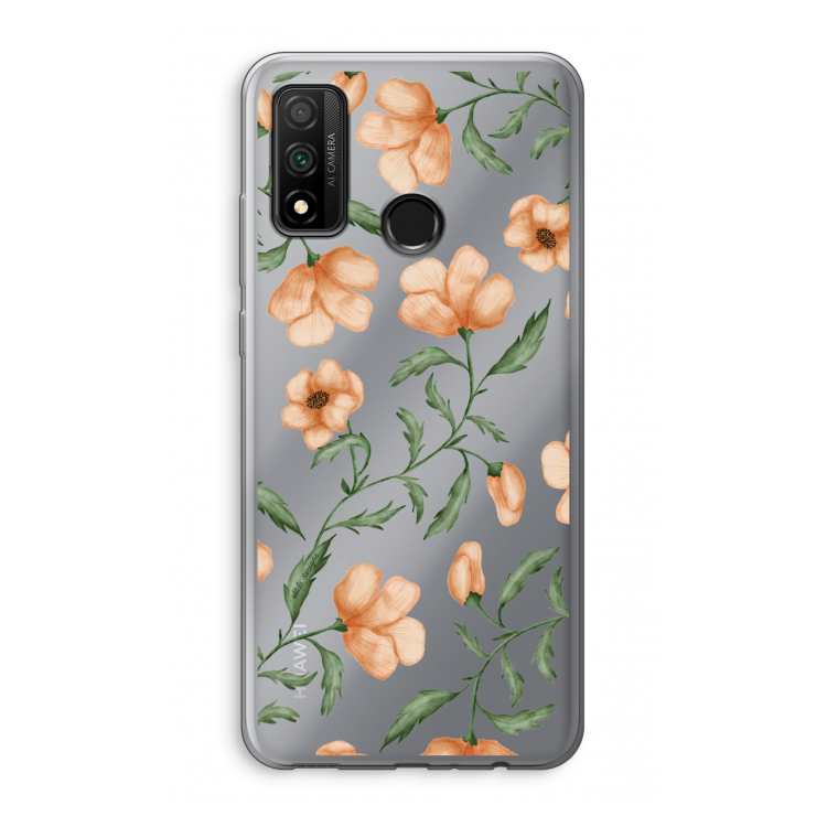 Peachy flowers: Huawei P Smart (2020) Transparant Hoesje