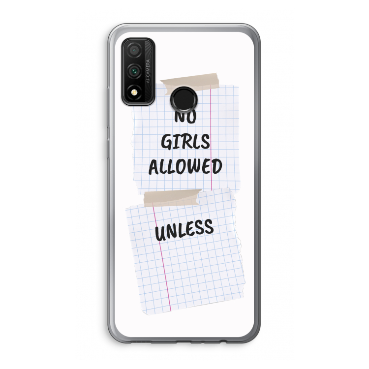 No Girls Allowed Unless: Huawei P Smart (2020) Transparant Hoesje
