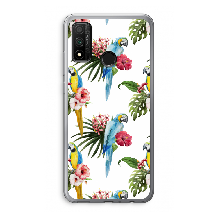 Kleurrijke papegaaien: Huawei P Smart (2020) Transparant Hoesje