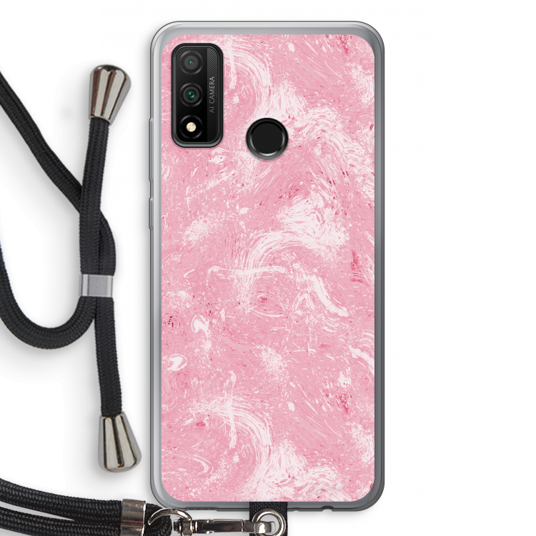 Abstract Painting Pink: Huawei P Smart (2020) Transparant Hoesje met koord