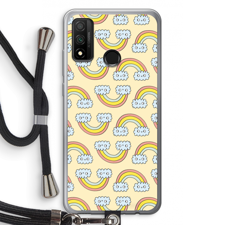 Regenboog: Huawei P Smart (2020) Transparant Hoesje met koord