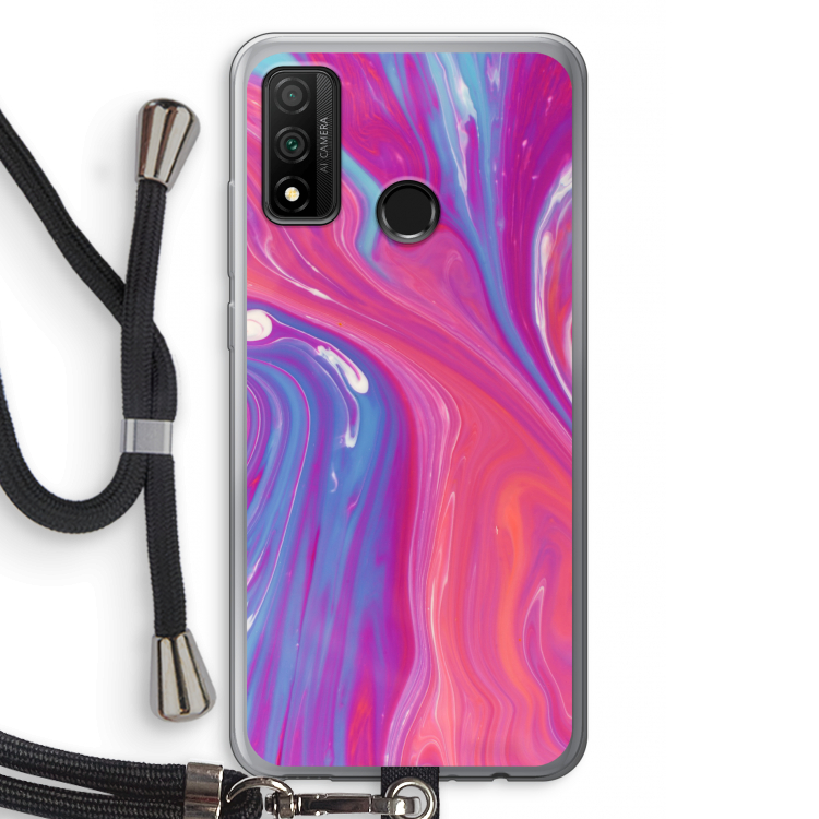 Paarse stroom: Huawei P Smart (2020) Transparant Hoesje met koord