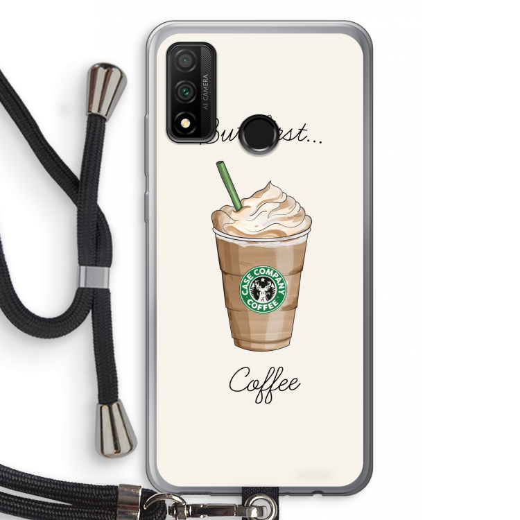 But first coffee: Huawei P Smart (2020) Transparant Hoesje met koord